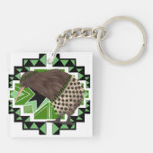 Traditionele Nieuw-Zeelandse nationale vogel- kiwi Sleutelhanger (Achterkant)