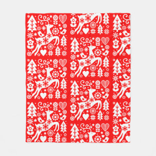 Traditionele Nordic Christmas Decor Fleece Deken