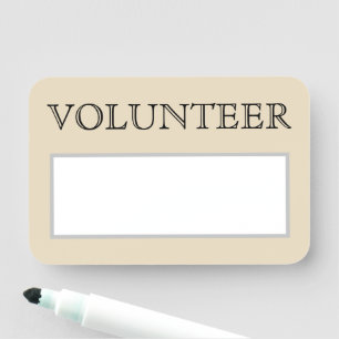 Traditionele, nostalgische "VOLUNTEER"-naamtag Naamplaatje