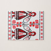 Traditionele Oekraïense borduurmeisjes Legpuzzel (Horizontaal)