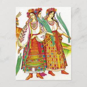 Traditionele Oekraïense dress uit Kyivschyna Briefkaart