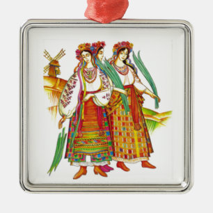 Traditionele Oekraïense dress uit Kyivschyna Metalen Ornament