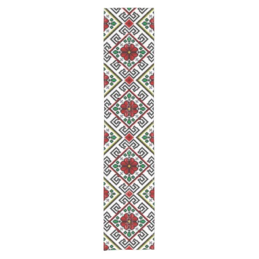 Traditionele Oekraïense kerstkeukenloper Korte Tafelloper (Voorkant)