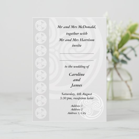 Traditionele officiële uitnodiging voor een Keltis (Staand voorkant)