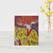 Traditionele Okinawan danser 2 Kaart (Gele Bloem)