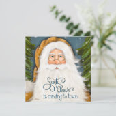 Traditionele Oud Wereld Kerstkaart van Sinterklaas (Staand voorkant)