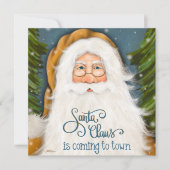 Traditionele Oude Wereld Kerstman Kerstkaart (Voorkant)