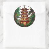 Traditionele Pagoda Glas in lood Sticker (Tas)