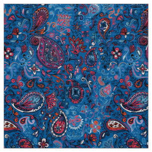 Traditionele paisley floranje blauwpatroon DIY Stof