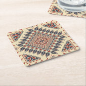 Traditionele Palestijnse broderie Vierkante Kartonnen Onderzetter (Schuin)