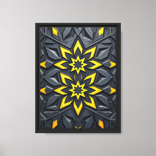 Traditionele Perzische Geometrie Ingelijste Wandku Canvas Afdruk