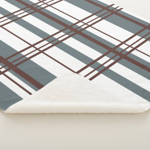 Traditionele Plaid Rookgrijs, Diep Burgundy, Wit Sherpa Deken