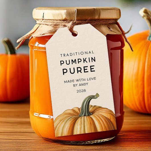 Traditionele pompoenpuree voedingsmiddel Etiketten Cadeaulabel