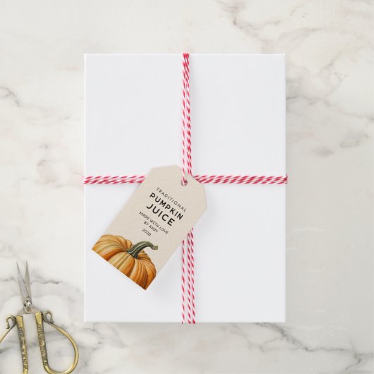 Traditionele pompoensap voedsel Jar Labels Cadeaulabel (Met Touw)