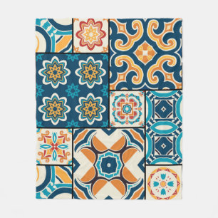 Traditionele portugese decoratieve kleur tot fleece deken