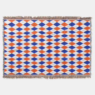 Traditionele Preppy Argyle in Oranje en blauw Deken
