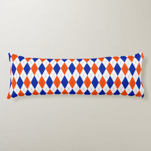 Traditionele Preppy Argyle in Oranje en blauw Lichaamskussen