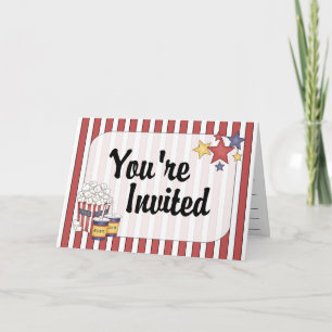 Traditionele Red Stripe Movie Night Invitation