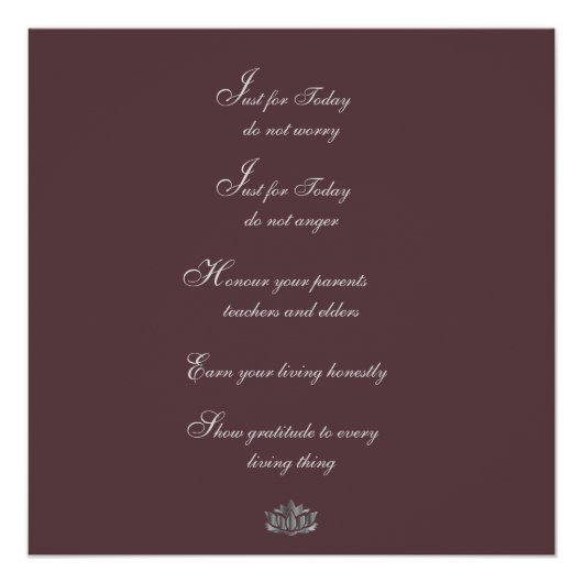 Traditionele Reiki-beginselen Perfect Poster (Voorkant)