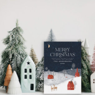 Traditionele robuuste marine rood winter Merry Chr Feestdagenkaart