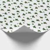 Traditionele rode en groene hulstbessen cadeaupapier (Hoek)