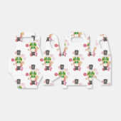 Traditionele rode & groene kerst notenkraker bedankdoosjes (Uitgevouwen)