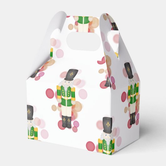 Traditionele rode & groene kerst notenkraker bedankdoosjes (Voorkant Zijde)