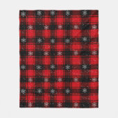 Traditionele rode kerst Plaid met sneeuwvlokken Fleece Deken (Voorkant)