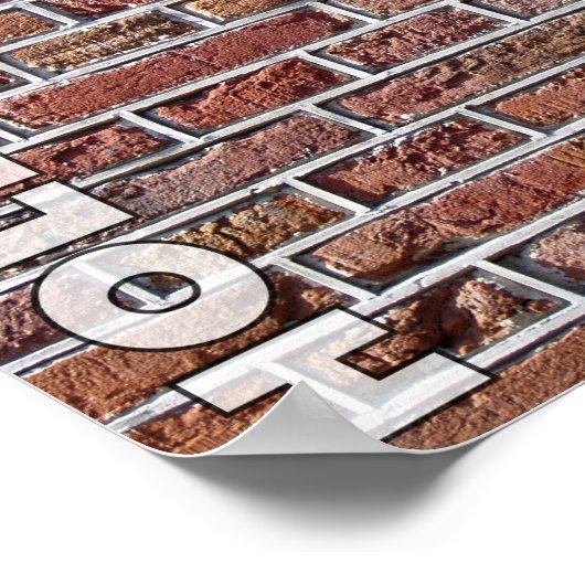 Traditionele rode Nederlandse brickwork Pointing H Poster (Hoek)