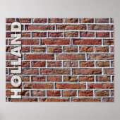 Traditionele rode Nederlandse brickwork Pointing H Poster (Voorkant)