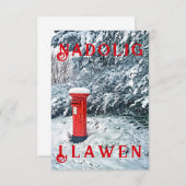 Traditionele rode postbus en sneeuw op bomen (Voorkant / Achterkant)