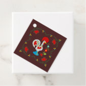 Traditionele Rooster Happy Birthday Bedankjes Labels (In situ)