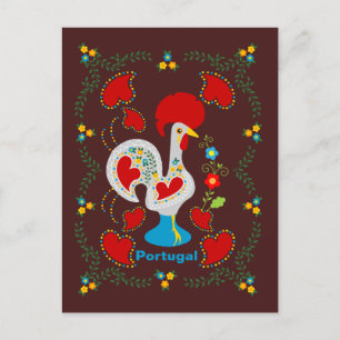 Traditionele rooster van Barcelona in wit Briefkaart