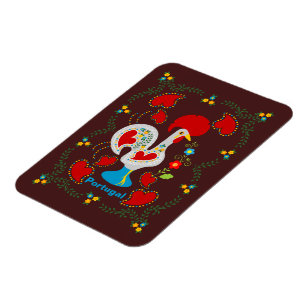 Traditionele rooster van Barcelona in wit Magneet