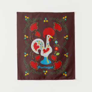 Traditionele rooster van Barcelona in wit Wandkleed