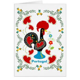 Traditionele rooster van het Portugese wenskaart
