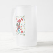 Traditionele rooster van Portugal in zwart Matglas Bierpul (Voorkant links)