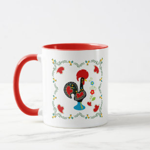 Traditionele rooster van Portugal in zwart Mok