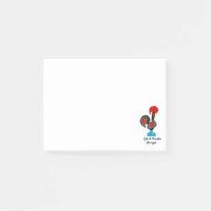 Traditionele rooster van Portugal in zwart Post-it® Notes