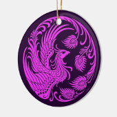 Traditionele roze en Paarse Phoenix Circle Keramisch Ornament (Links)