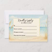 Traditionele RSVP-kaart 'Beach Bliss'