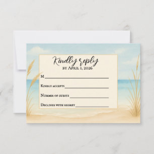 Traditionele RSVP-kaart 'Beach Bliss' Bedankkaart