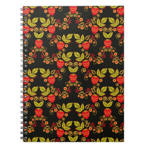 Traditionele Russische naadloze patroon met bessen Notitieboek