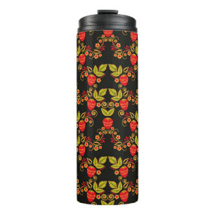 Traditionele Russische naadloze patroon met bessen Thermosbeker