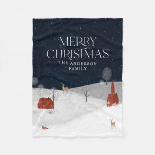 Traditionele Rustige wintermarinekerst Fleece Deken