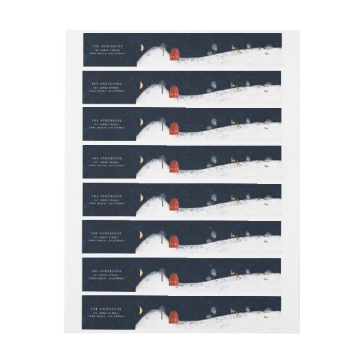 Traditionele Rustische marine Red Winter Merry Ker Adreslabel Wikkel (Vel)