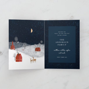 Traditionele Rustische marine Red Winter Merry Ker Feestdagen Kaart