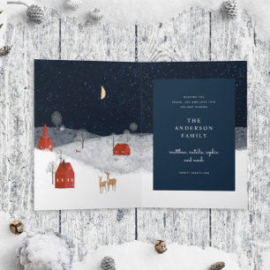 Traditionele Rustische marine Red Winter Merry Ker Feestdagen Kaart