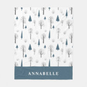 Traditionele Rustische winterblauwe kerst Fleece Deken (Voorkant)