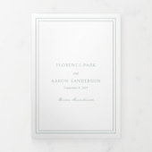 Traditionele Sage Green QR Code Tijdloze bruiloft Drieluik Uitnodiging (Cover)